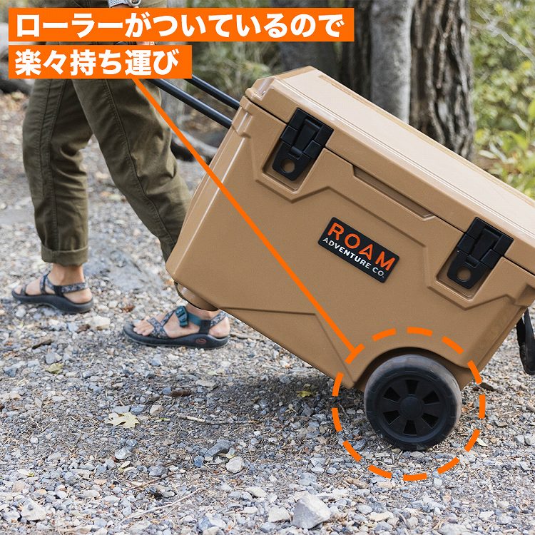 在庫処分特価】ROAM ADVENTURE CO. RUGGED COOLER 75QT ROLLING 選べる4カラー ラギットクーラー ローリング  75クォート 約71リットル ローラー付き ローム アドベンチャー